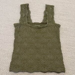 Free People Green Textured Women's Top